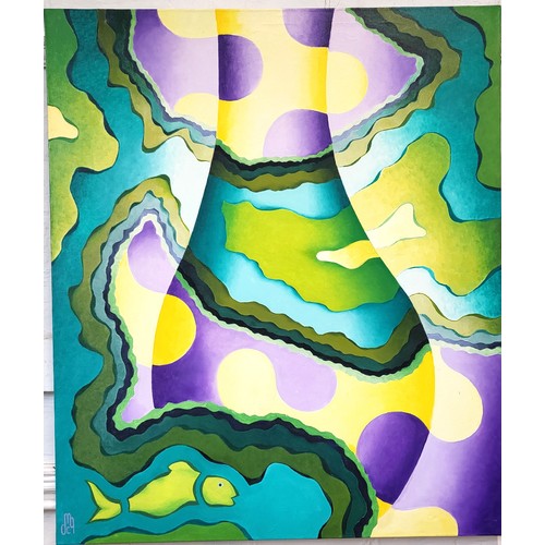72 - An original oil on canvas Exhibition Abstract Art France 35 1997 signed