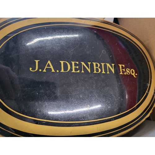 106 - Law associated items including a barrister's gown and boxed wig for J A Denbin Esq both from Ede & R... 