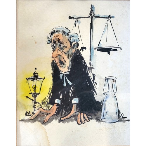 106 - Law associated items including a barrister's gown and boxed wig for J A Denbin Esq both from Ede & R... 