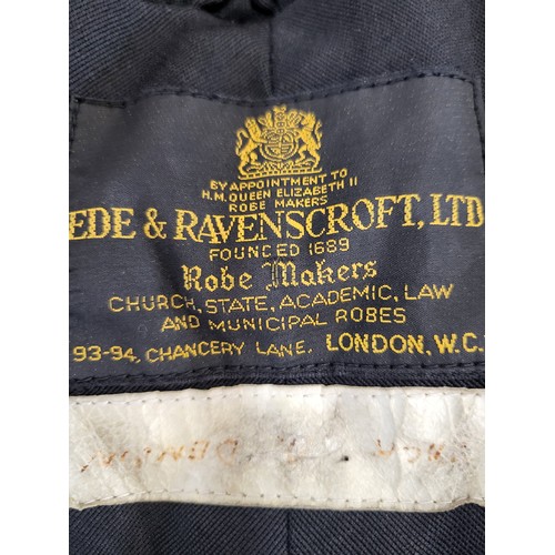 106 - Law associated items including a barrister's gown and boxed wig for J A Denbin Esq both from Ede & R... 