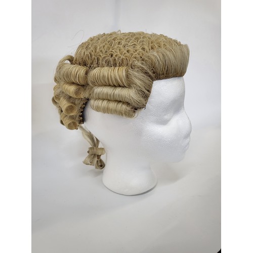 106 - Law associated items including a barrister's gown and boxed wig for J A Denbin Esq both from Ede & R... 