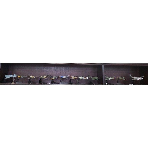 110 - Twelve diecast WWII aircraft including Junkers JU 87.B, Messerschmitt 109.E, and Supermarine Spitfir... 