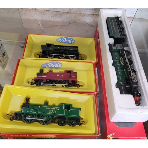 119 - Three Triang-Hornby and HO gauge tank locomotives-LMS, Southern and GWR and Hornby Railways GW Alber... 