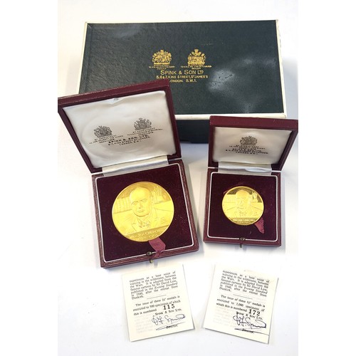 A Spink & Sons limited edition Churchill 22ct yellow gold medal