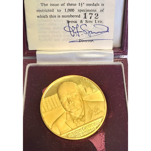 A Spink & Sons limited edition Churchill 22ct yellow gold medal