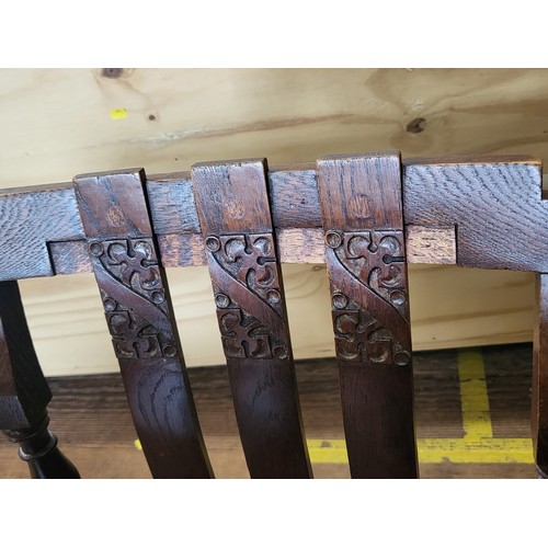 24 - A 1930's oak Ercol table (1273) 78 x 183 x 91cm (when extended) with two leaves (38cm) and six Ercol... 