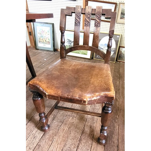 24 - A 1930's oak Ercol table (1273) 78 x 183 x 91cm (when extended) with two leaves (38cm) and six Ercol... 