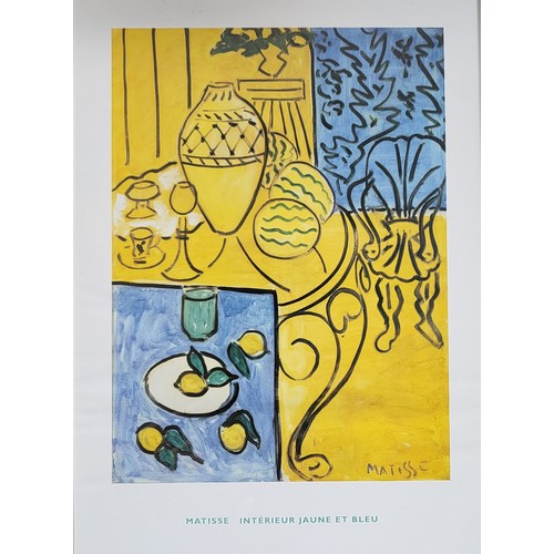 53 - Three modern works of art, two Matisse prints and a pier scene print of Honfleur 1928 by Roaul Dufy.... 