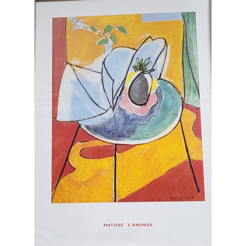 53 - Three modern works of art, two Matisse prints and a pier scene print of Honfleur 1928 by Roaul Dufy.... 