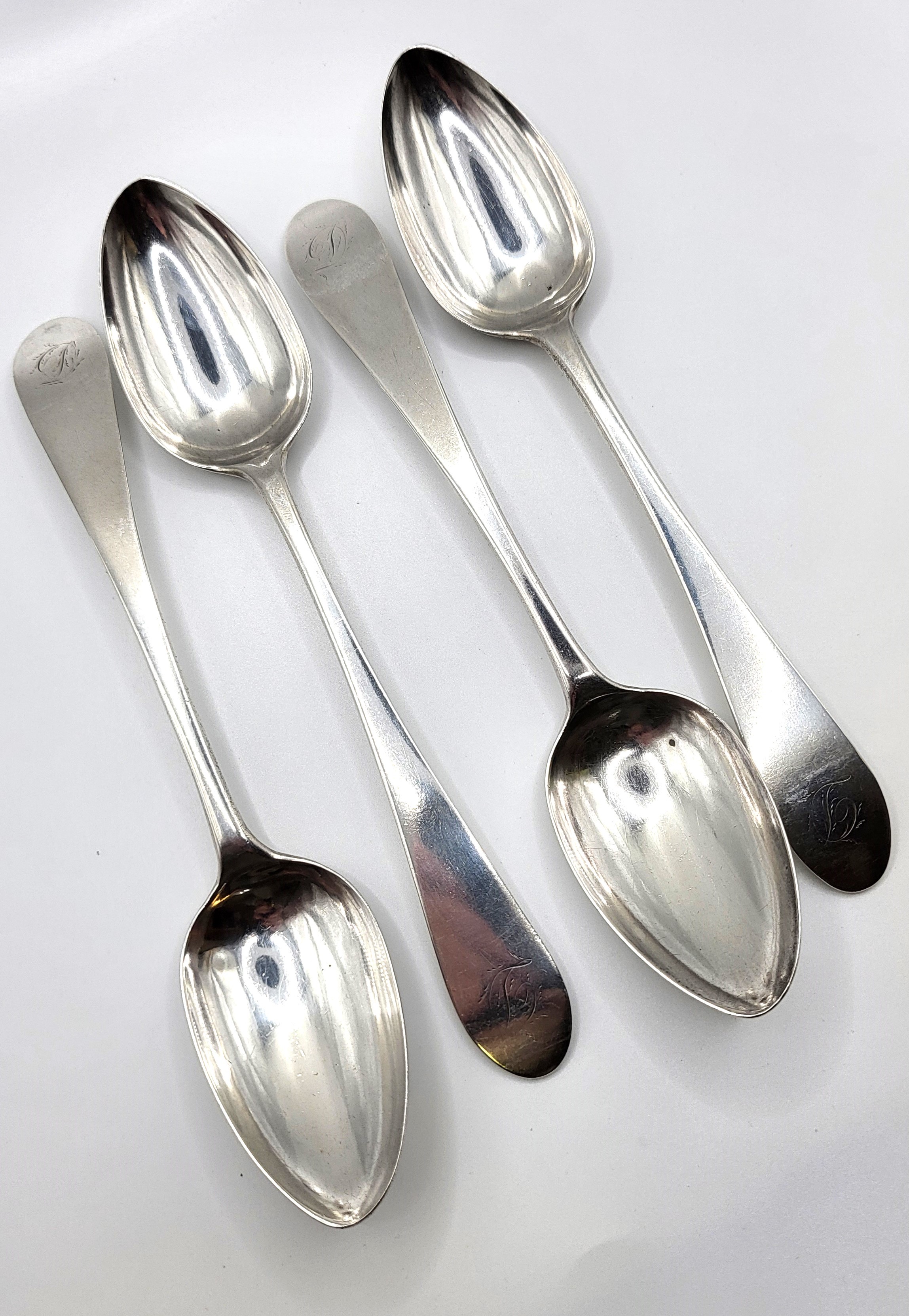 A matched set of four Georgian soup spoons James Douglas, Edinburgh ...