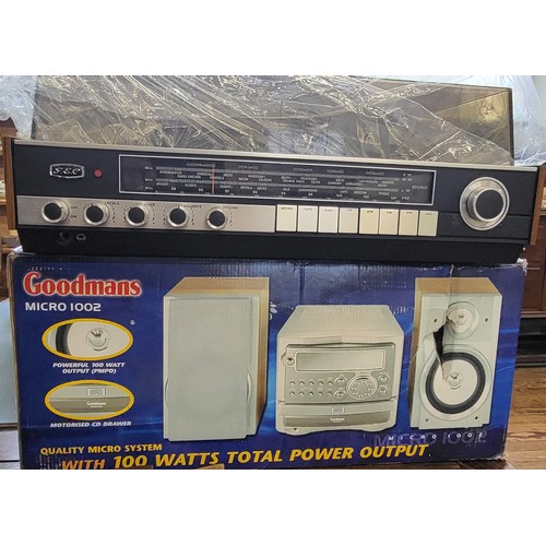 A 1970's GEC Soundeck Stereo 2810 and S1600 speakers, and a Goodmans ...
