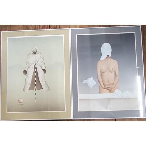 125 - A Don Clarke limited edition 10/10 lithograph of a raincoat and a balloon, and a Don Clarke limited ... 