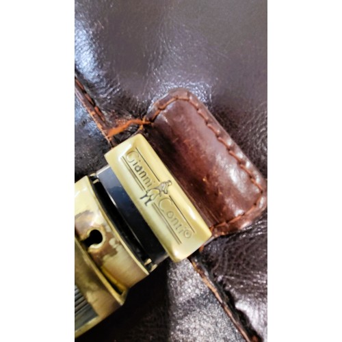 137 - A crocodile skin GFR attaché case circa 1880 36 x 24cm,  and a leather briefcase 42 x 34cm. (2)