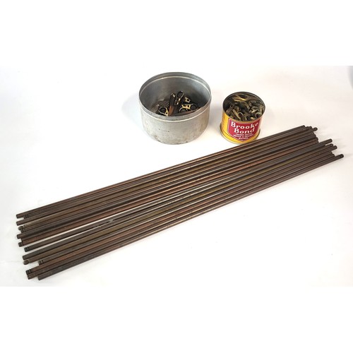 142 - A set of sixteen vintage Art Deco stair rods (73.5cm) and fastenings.