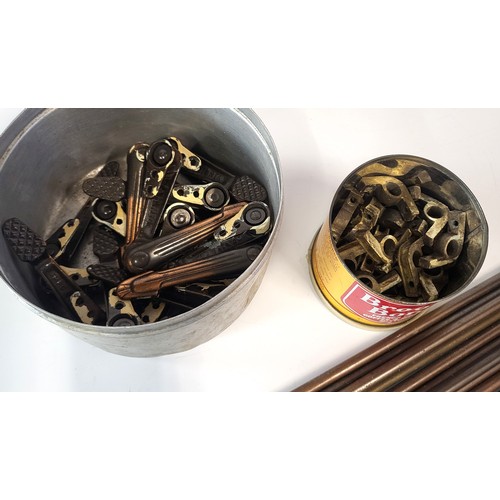 142 - A set of sixteen vintage Art Deco stair rods (73.5cm) and fastenings.