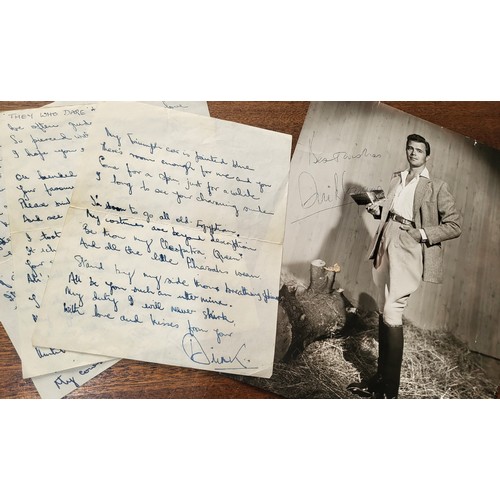 153 - A signed photo (24cm x 18cm) and an intimate handwritten letter/poem from Dirk Bogarde.