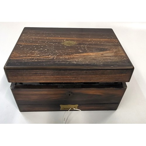 158 - Wooden travel case with beauty product  compartments and a concealed drawer
