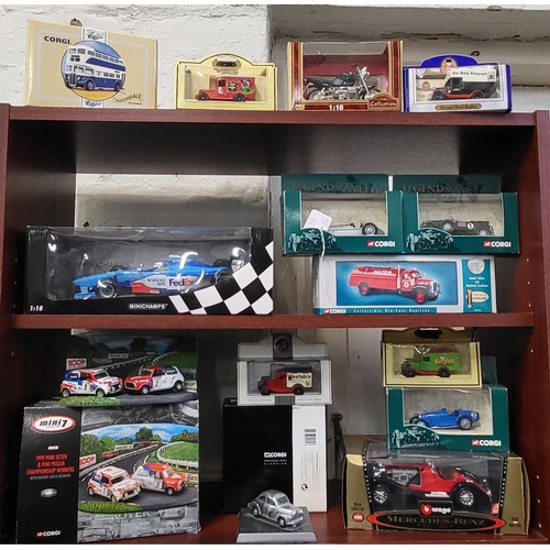 161 - Corgi Mack Water Tanker, AEC Regent Rochdale, Morris Minor, three Legends of Speed series and Mini 7... 