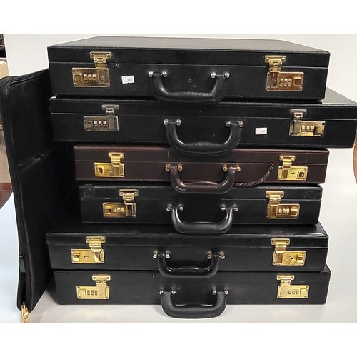 172 - Seven Masonic apron cases containing eight aprons in total.