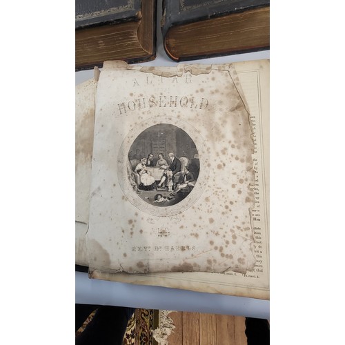 183 - Two Victorian Bibles, 32 x 26cm, and Altar of The Household. (3)