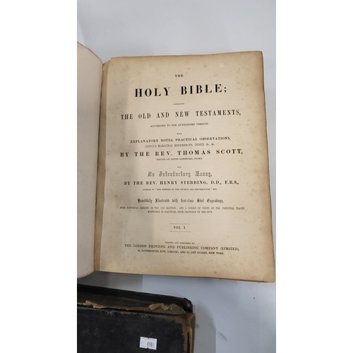 183 - Two Victorian Bibles, 32 x 26cm, and Altar of The Household. (3)