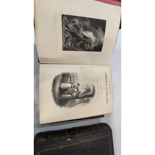 183 - Two Victorian Bibles, 32 x 26cm, and Altar of The Household. (3)