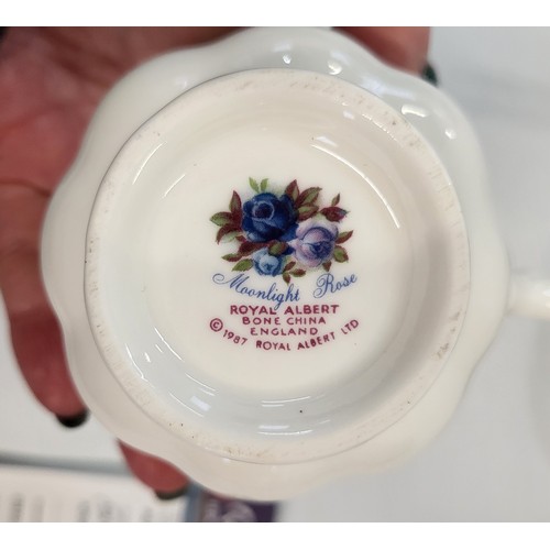 206 - Royal Albert Moonlight Rose tea and dinner set and six placemats. (31)