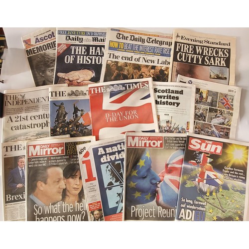 174 - A large collection of old newspapers including the last edition of The News of the World, Princess D... 