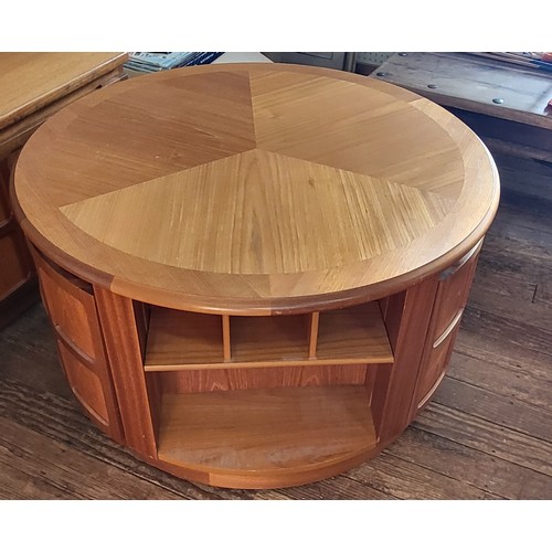 11 - Mid-century 'Nathan Squares' drum coffee table H: 52cm W: 90cm