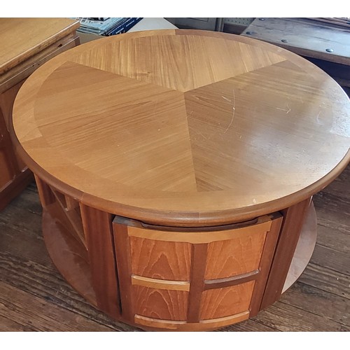 11 - Mid-century 'Nathan Squares' drum coffee table H: 52cm W: 90cm