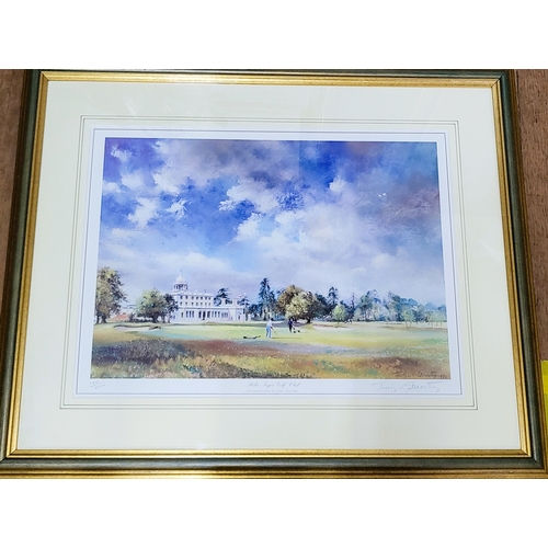 77 - A limited edition print of Stoke Poges Golf Club by Jocelyn Galsworthy, signed. 185 of 200.