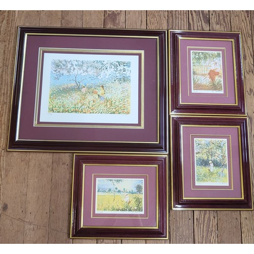 85 - A collection of four limited edition lithographs by Claude Fossoux. Framed and glazed the largest 53... 