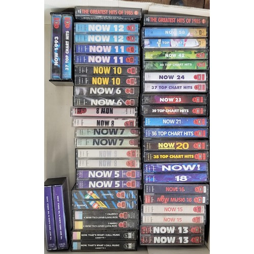 201 - A collection of Now That's What I Call Music double cassette tapes including 1, 2, 3, 5, 6, 7, 8, 9,... 