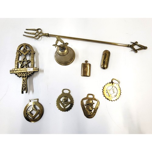 230 - Nine items of Masonic brassware. (9)