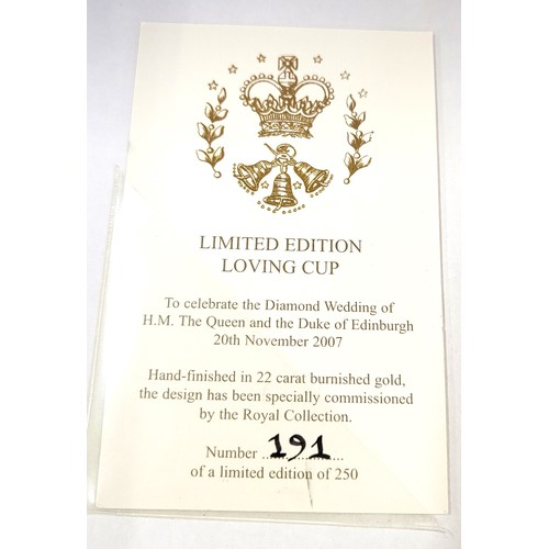 253 - A boxed limited edition Loving Cup (191 of 250) celebrating the diamond wedding of HM Queen Elizabet... 