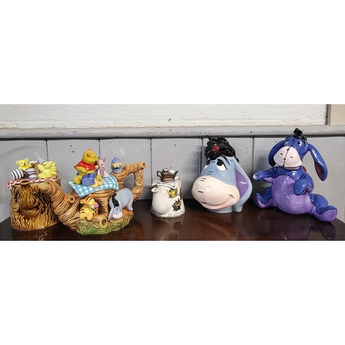 265 - Novelty teapots including Sunshine Ceramics Teddy Bear's Picnic, Paul Cardew Disney Showcase, Tea fo... 