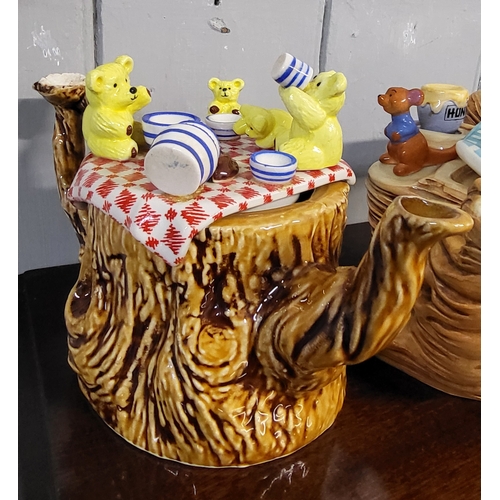 265 - Novelty teapots including Sunshine Ceramics Teddy Bear's Picnic, Paul Cardew Disney Showcase, Tea fo... 