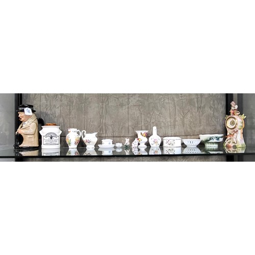 315 - A Royal Doulton Winston Churchill jug 22.5cm, a porcelain mantel clock 23cm, other small porcelain w... 