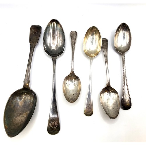 325 - A serving spoon monogramed F John, Henry & Charles Lias, London 1824 65gms, a serving spoon Peter, A... 