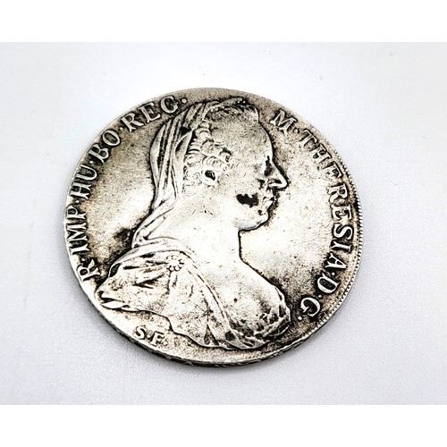 349 - A Marie Theresa coin, on the reverse show the double-headed eagle of the Austrian Empire date 1780, ... 