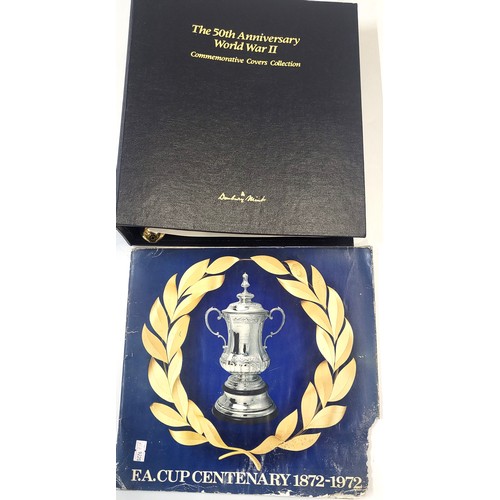 351 - F.A. Cup centenary medals 1872-1972 and The 50th Anniversary World War II commemorative covers colle... 