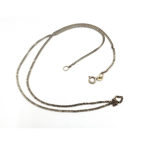 374 - A 9ct yellow gold diamond cut curb link chain with bolt ring clasp 3.4gms 46cm.