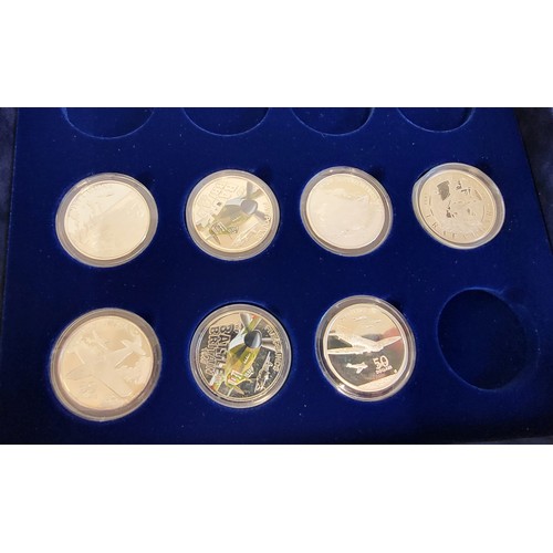 A collection of coins including an incomplete boxed set of Legendary ...
