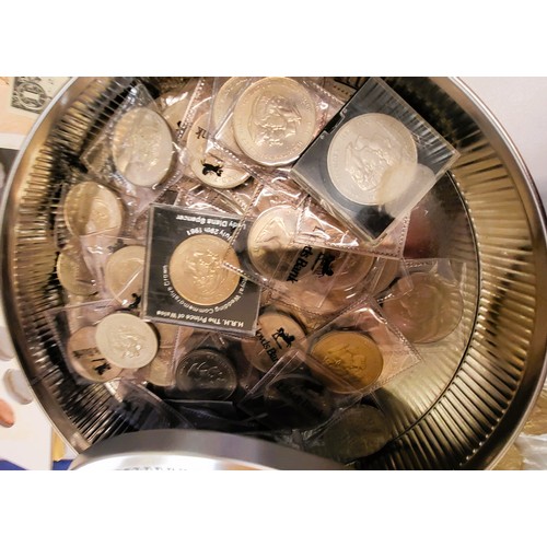 A collection of coins including an incomplete boxed set of Legendary ...