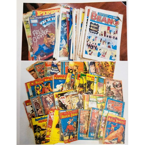 An extensive collection of vintage comics including Kit Carson, Buck ...