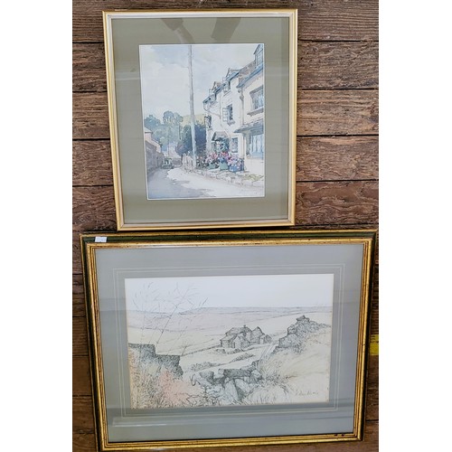 62 - A watercolour signed C E Turner. Framed and glazed. 41 x 35cm incl frame. Also to include a framed A... 