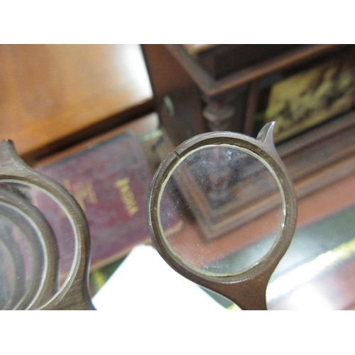 480 - Early to mid 20th Century opticians graduated lens set together with a silver plate and cut glass si... 