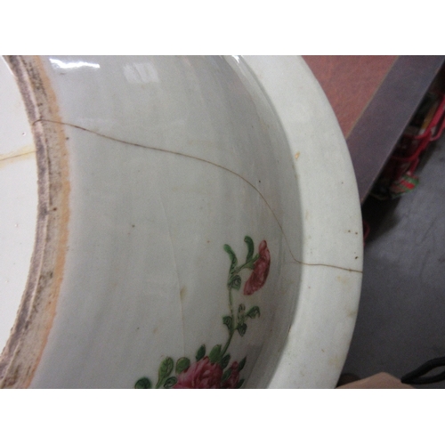 588 - 19th Century Canton famille rose basin (at fault)