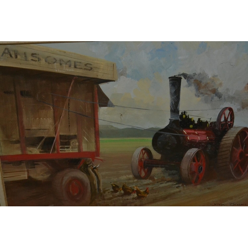 1208 - John Scarland, watercolour, steam traction engine, signed and dated '89, 7ins x 11ins, framed