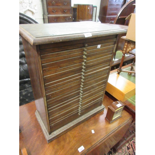 1855 - Late 19th / early 20th Century oak table top collectors cabinet, the drawers with later brass knob h... 